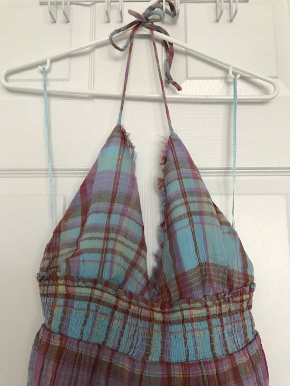 NWT Kimchi Blue Phoebe Open-Back Halter Knee Length Dress M Blue Purple - Picture 3 of 10